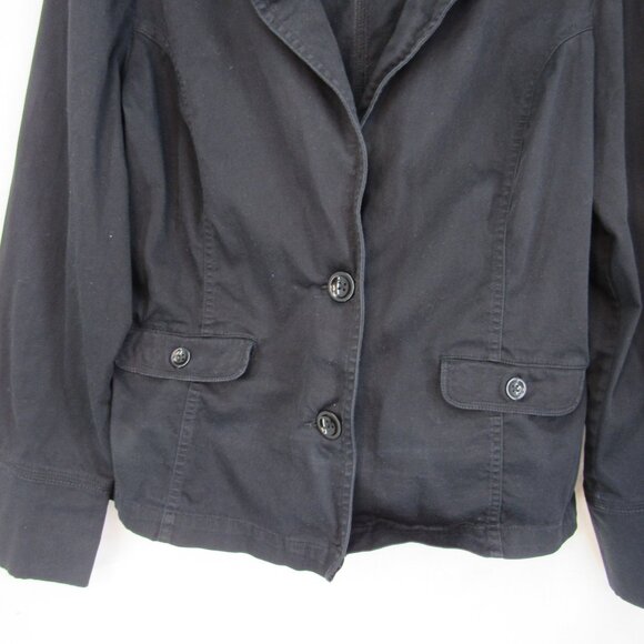 Fashion Bug Stretch Women's 2 Button w/Pockets Wide Cuff Black Blazer Size XL - Picture 3 of 12